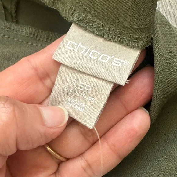 Chico's Olive Green Slimming Trousers Pants - Picture 3 of 12
